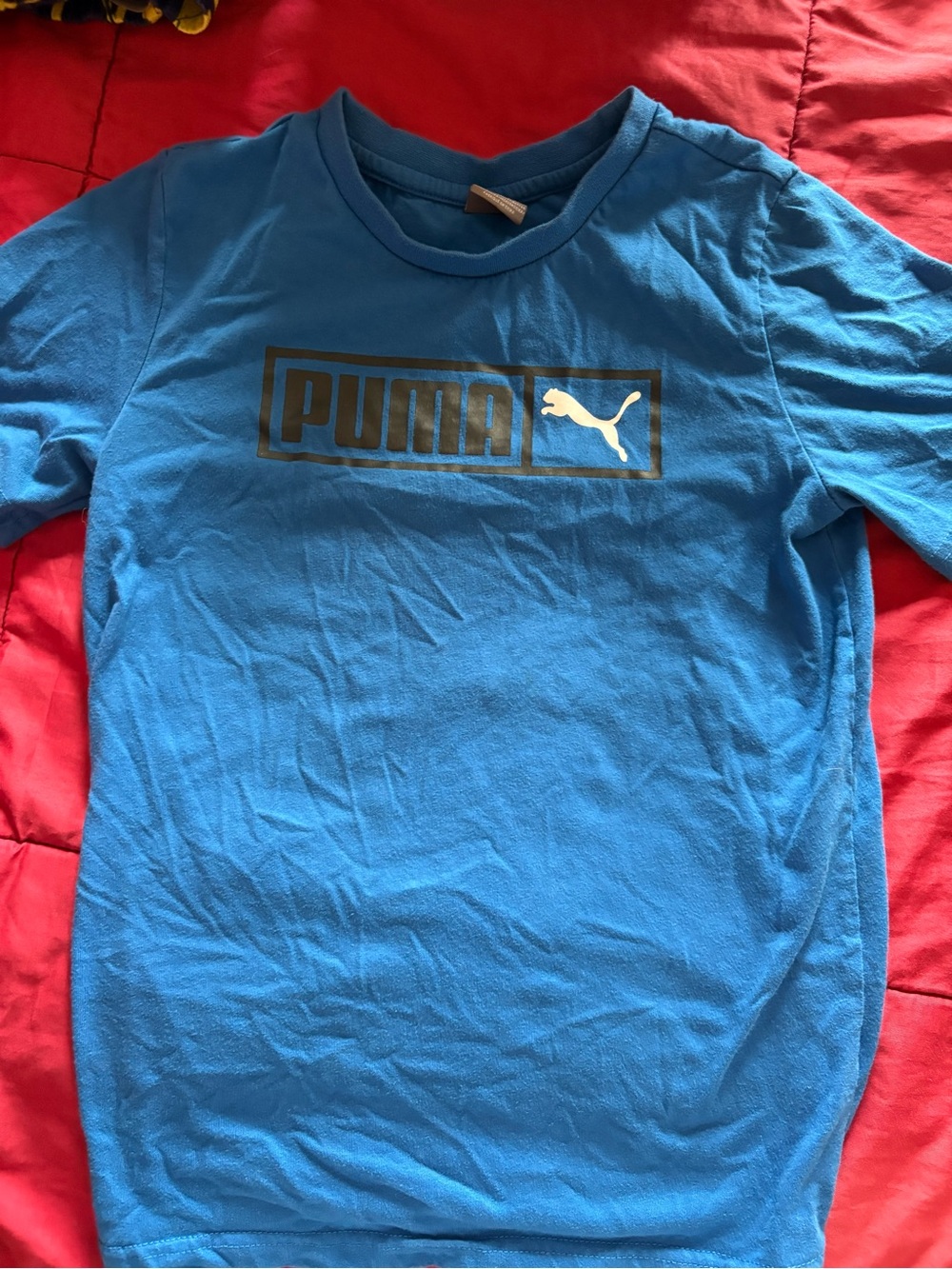 Puma Blue Crewneck Tee with Red Back Accent